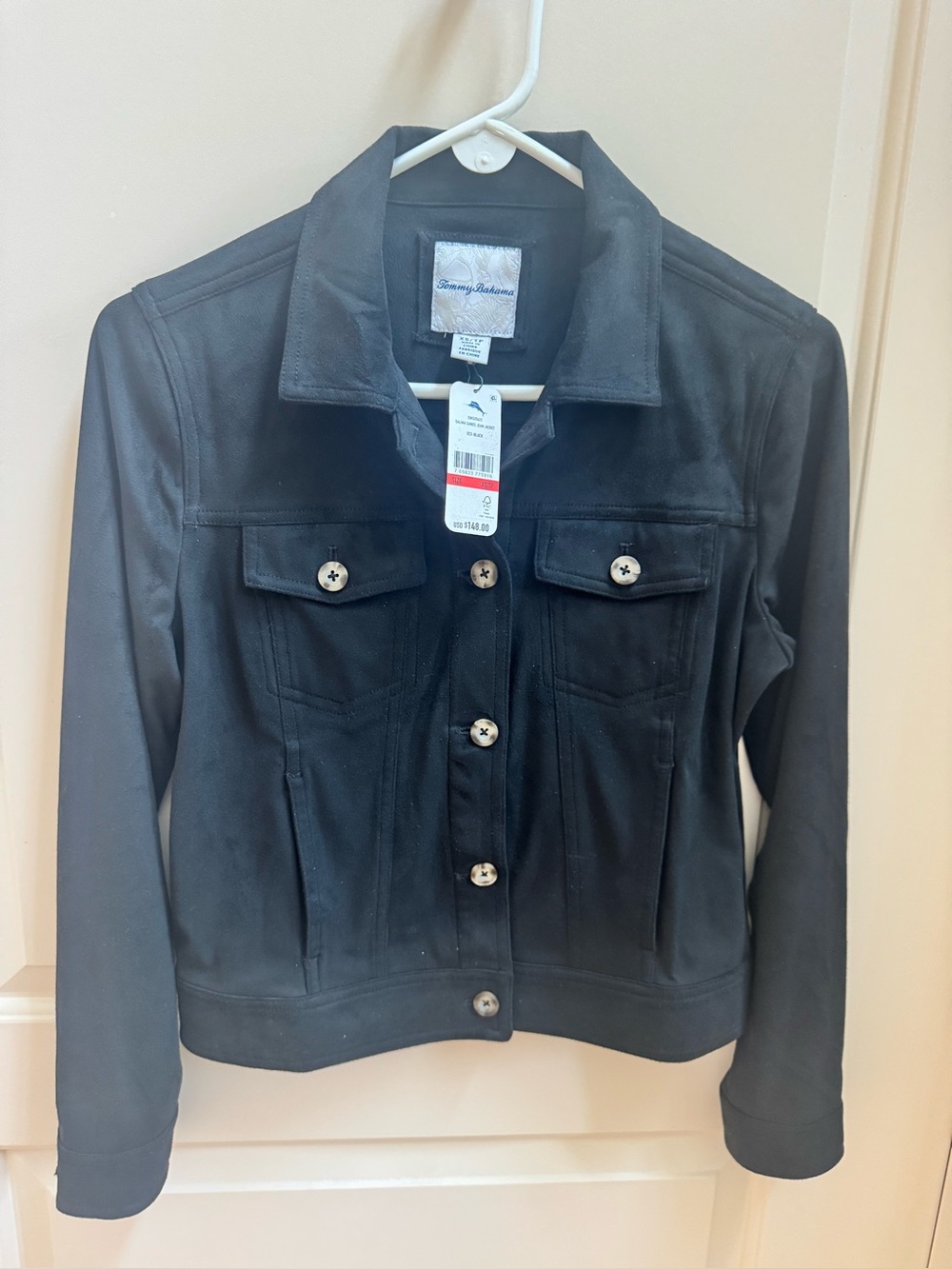 Tommy Bahama Black Women's Button-Front Jean Jacket  (Salina Sands)